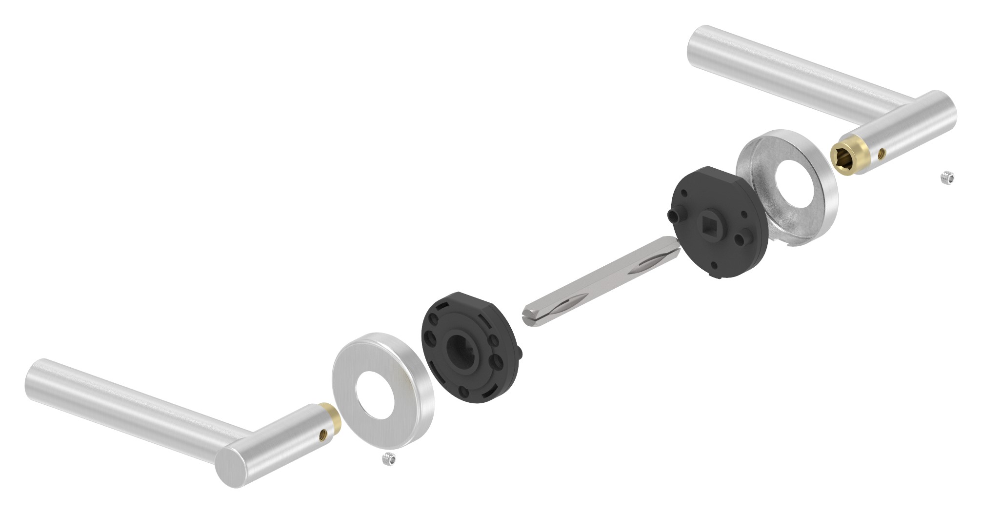 Türdrücker-Paar, drehbar, V2A