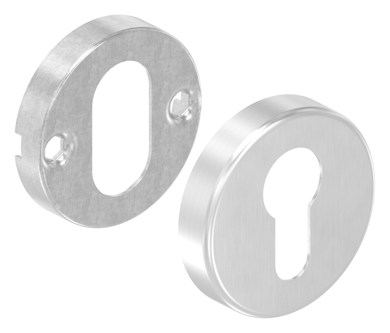 Schlüsselrosette-Paar, für Profilzylinder, V2A