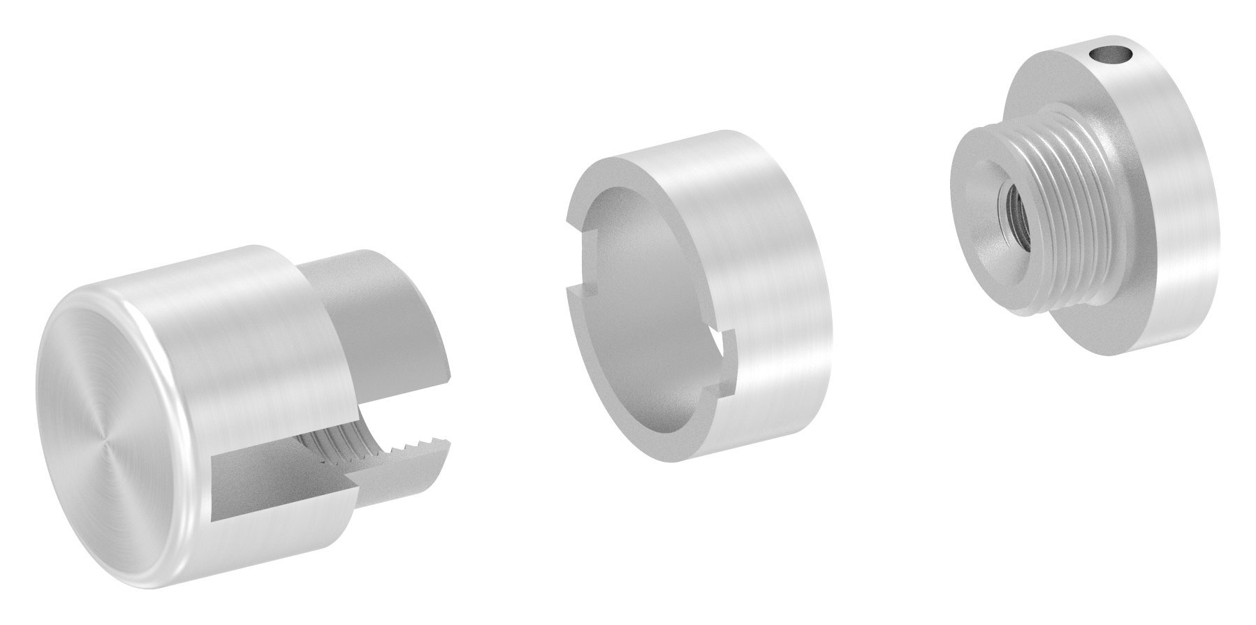 Brenk Grundhalter für Flachstäbe 20x6mm, ALU