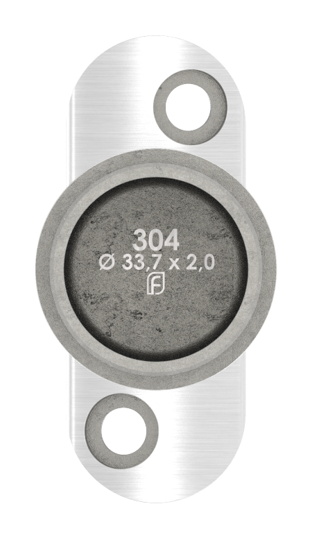 Rohrabschlussstopfen für Rohr 33,7x2,0mm, Handlaufanschlussplatte: 42,4mm, V2A