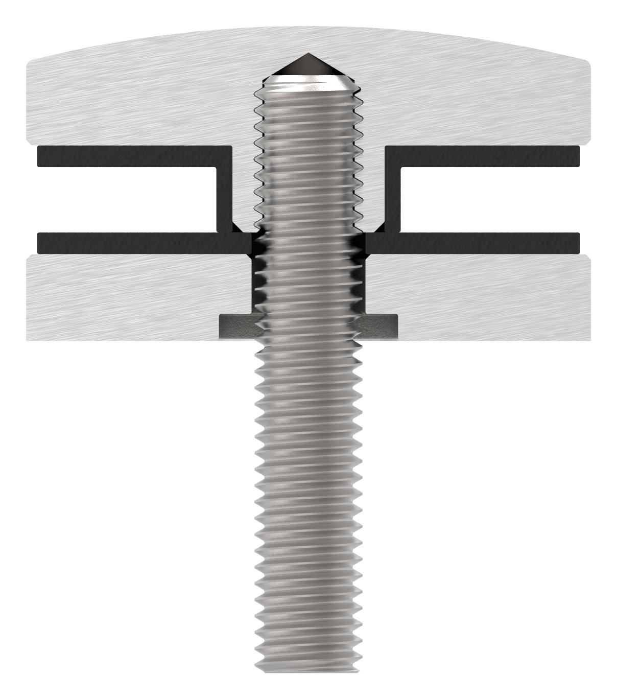 Oberteil für 52mm Glaspunkthalter, V2A Oberteil für 52mm Glaspunkthalter, V2A