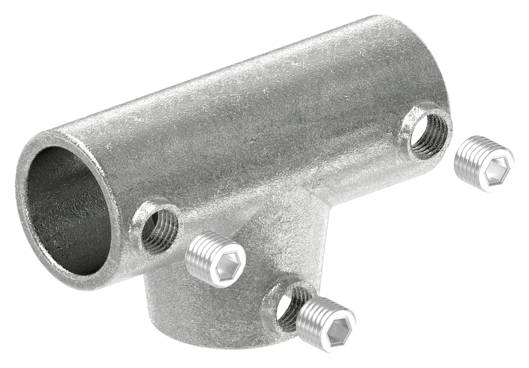 T-Stück lang, schräg, variabel, für Rohr Ø 42,4mm