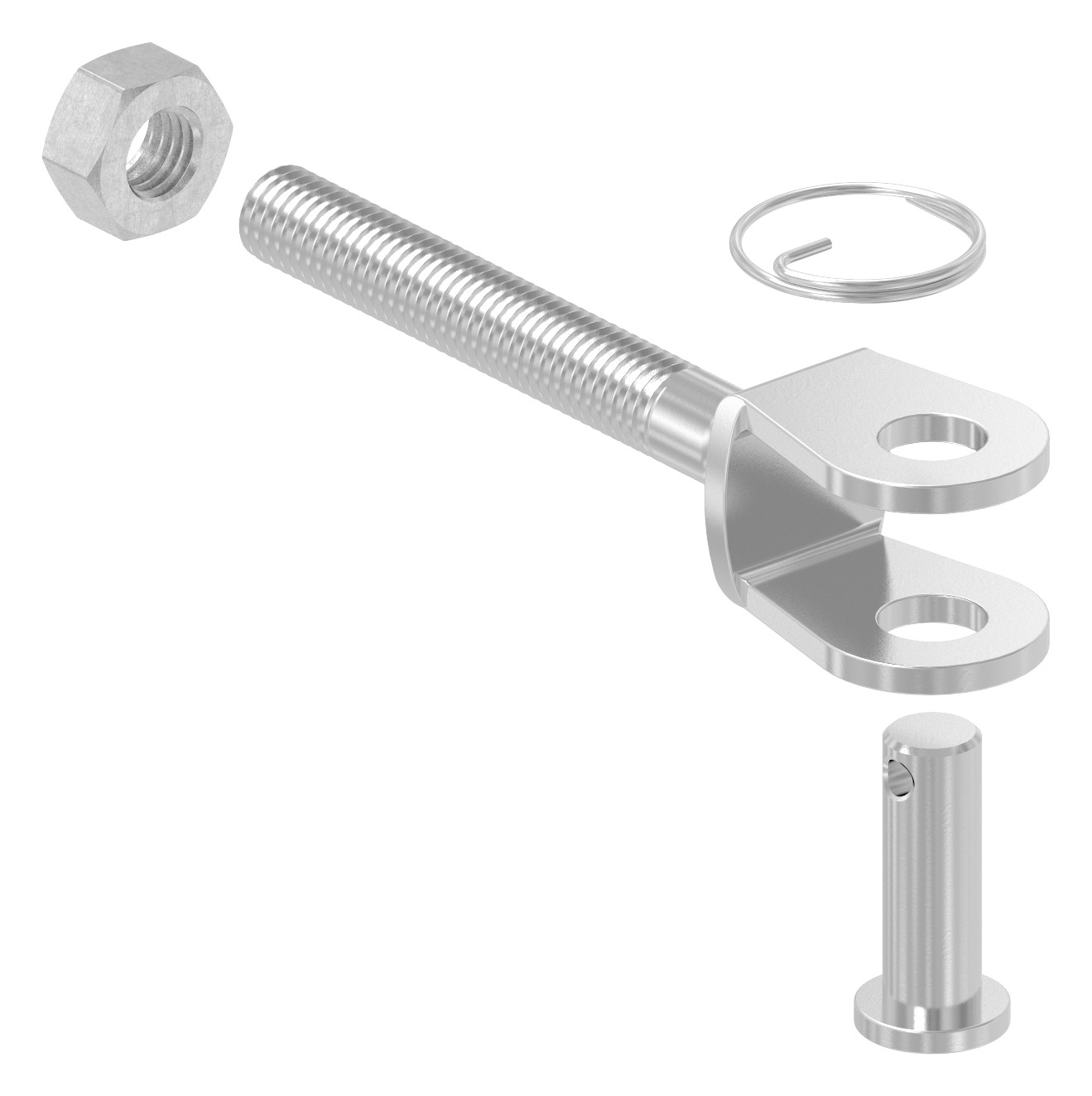 Gabelterminal mit Außengew. M8 links, V4A