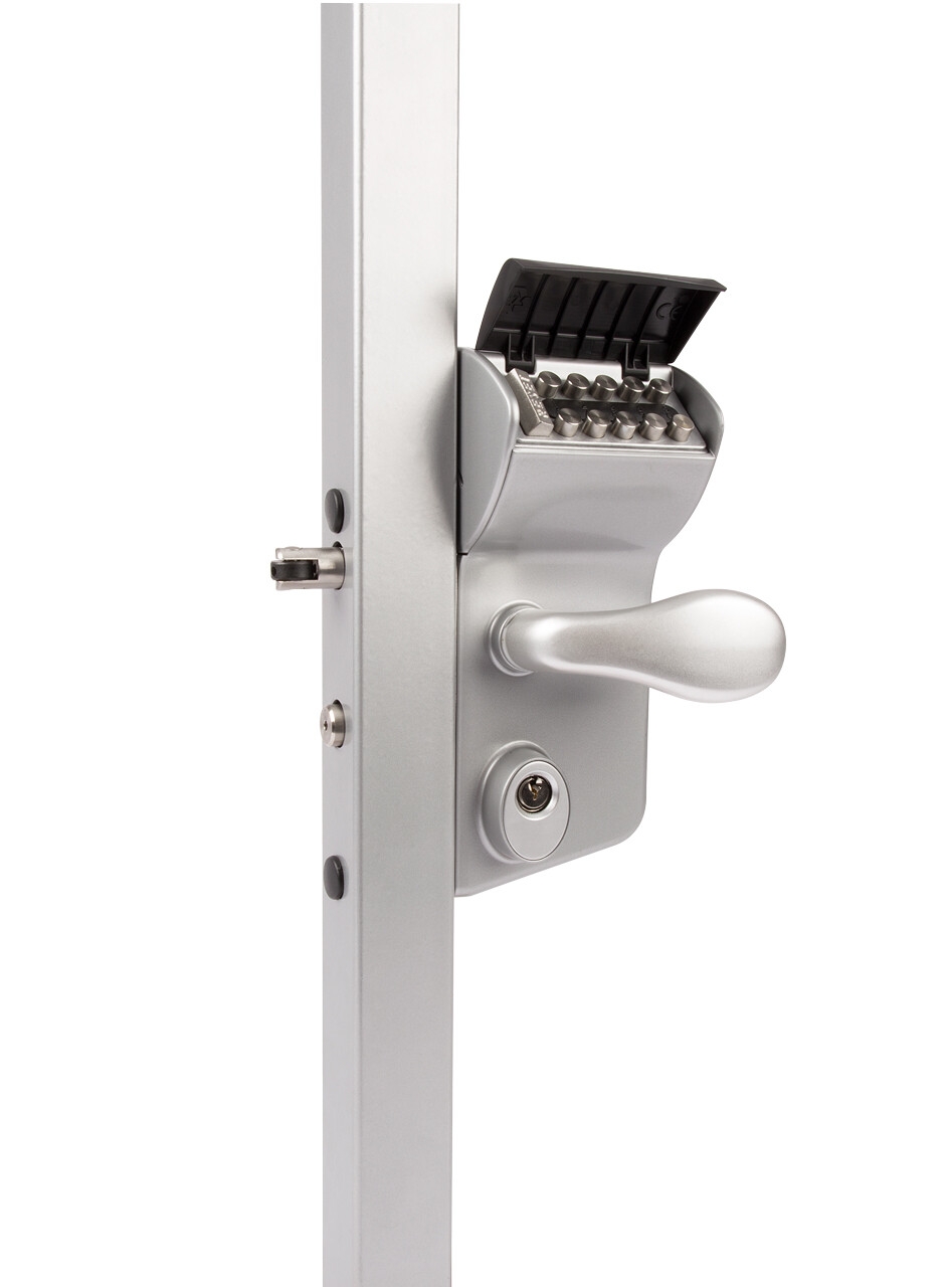 VINCI - Mechanisches Codeschloss LMKQV2, für Profilrohr 40 - 60mm, Farbe silber