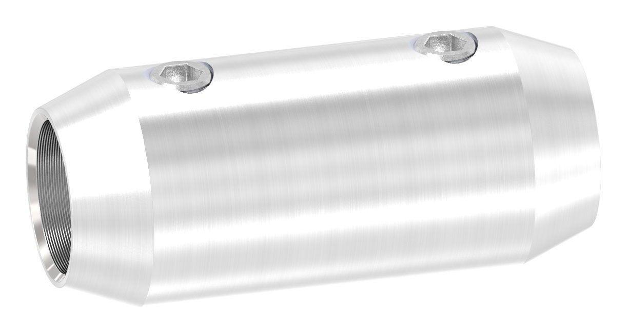 Stabverbinder für 10mm Rund, L: 36mm, Ø 16mm, V2A