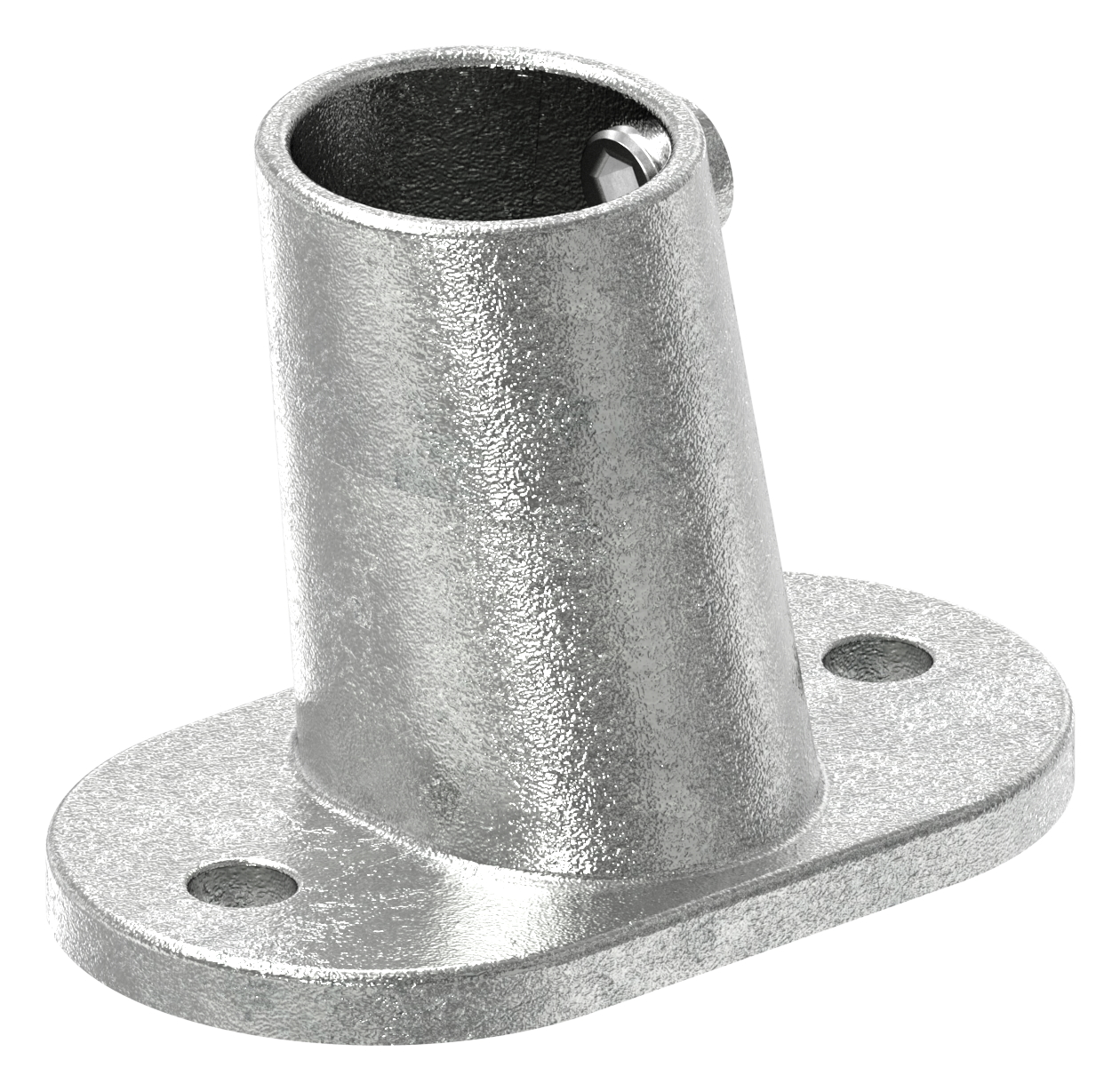 Fußplatte variabel mit 2 Bohrungen, für Rohr Ø 48,3mm