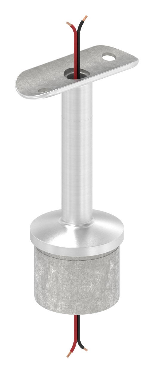 Rohrabschlussstopfen mit Stift für LED Handlauf, V2A