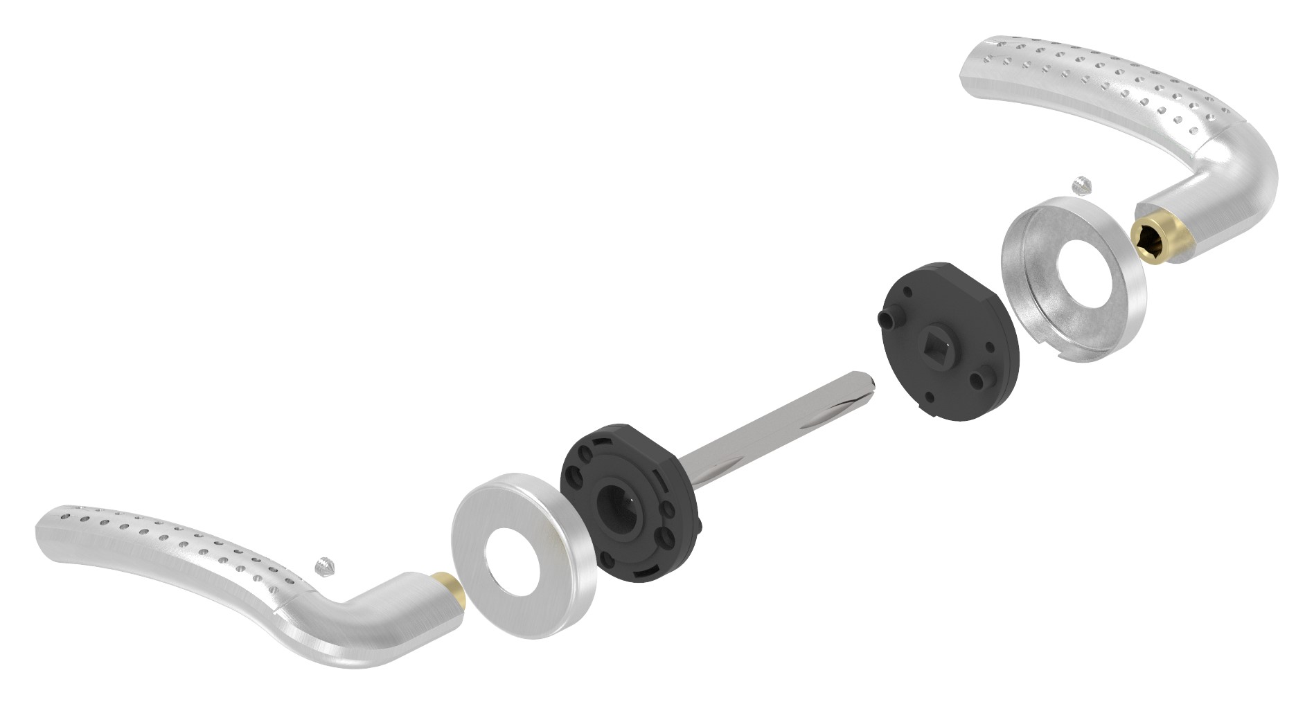 Türdrücker-Paar, drehbar, V2A