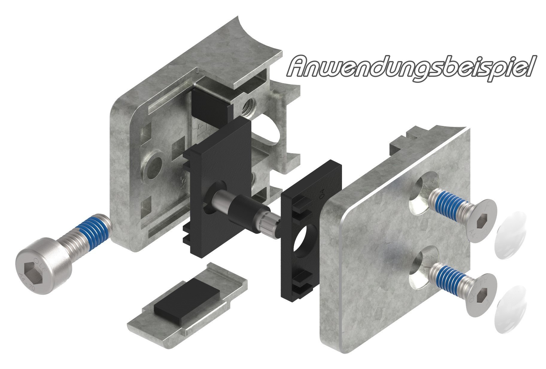 Glasklemme Mod. 31, Anschluss: 42,4mm, Zink roh Glasklemme Mod. 31, Anschluss: 42,4mm, Zink roh