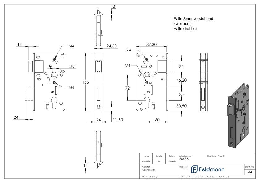AMF Schloss verzinkt