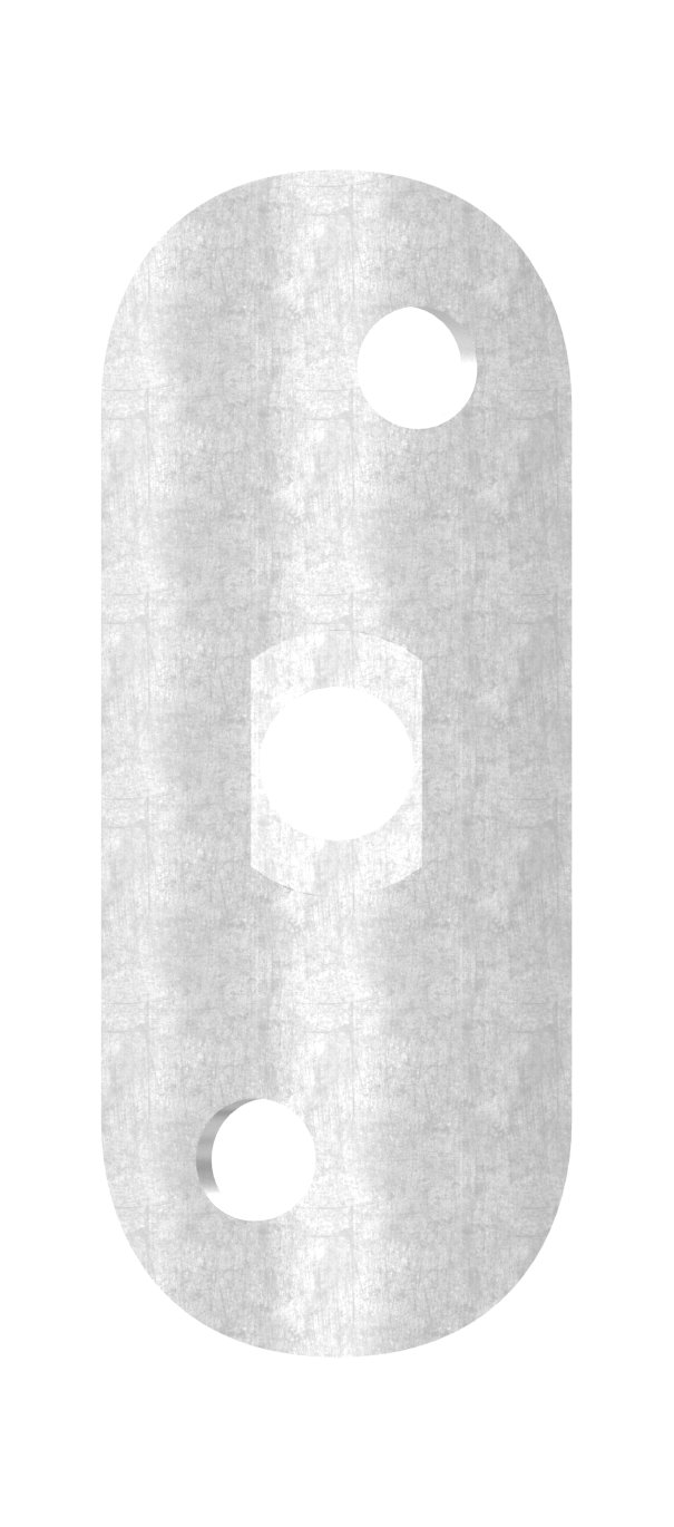 Handlaufanschlussplatte, Rohranschluss Ø 33,7mm, Bohrungen versetzt, S235JR