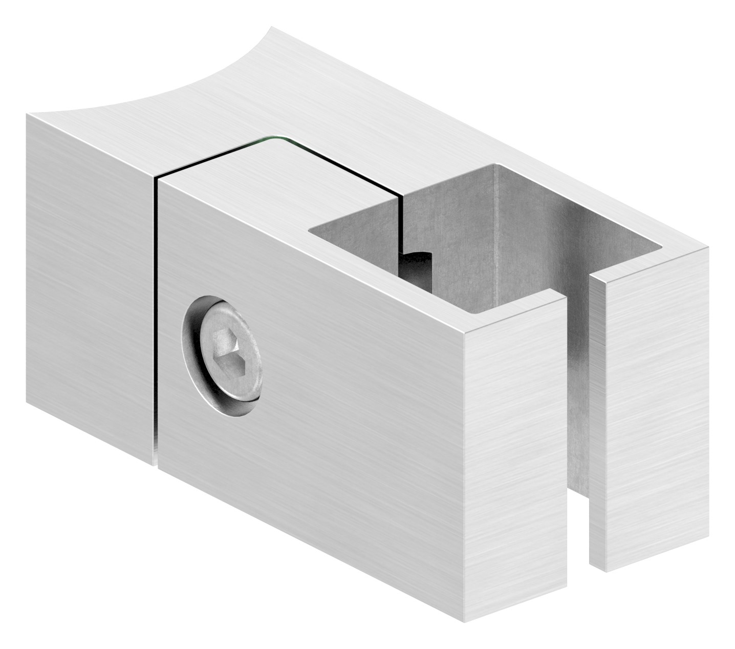 Halter für quadratisches Klemmprofil 20x20mm, Anschluss: 42,4mm, V2A