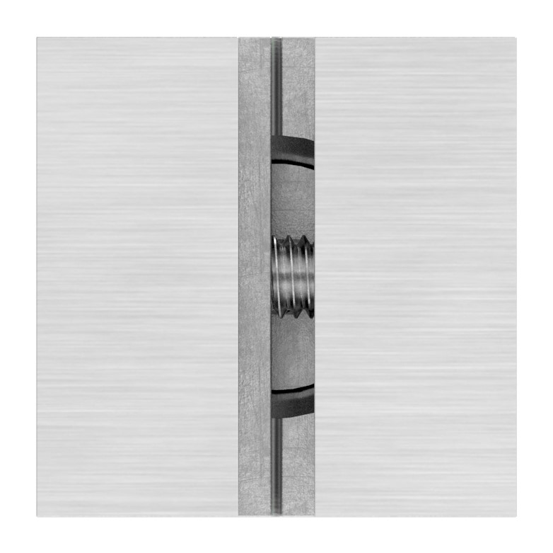 Halter für quadratisches Klemmprofil 20x20mm, Anschluss: gerade, V2A