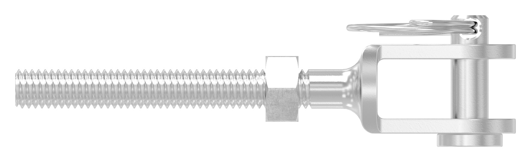 Gabelterminal mit Außengew. M6 rechts, V4A