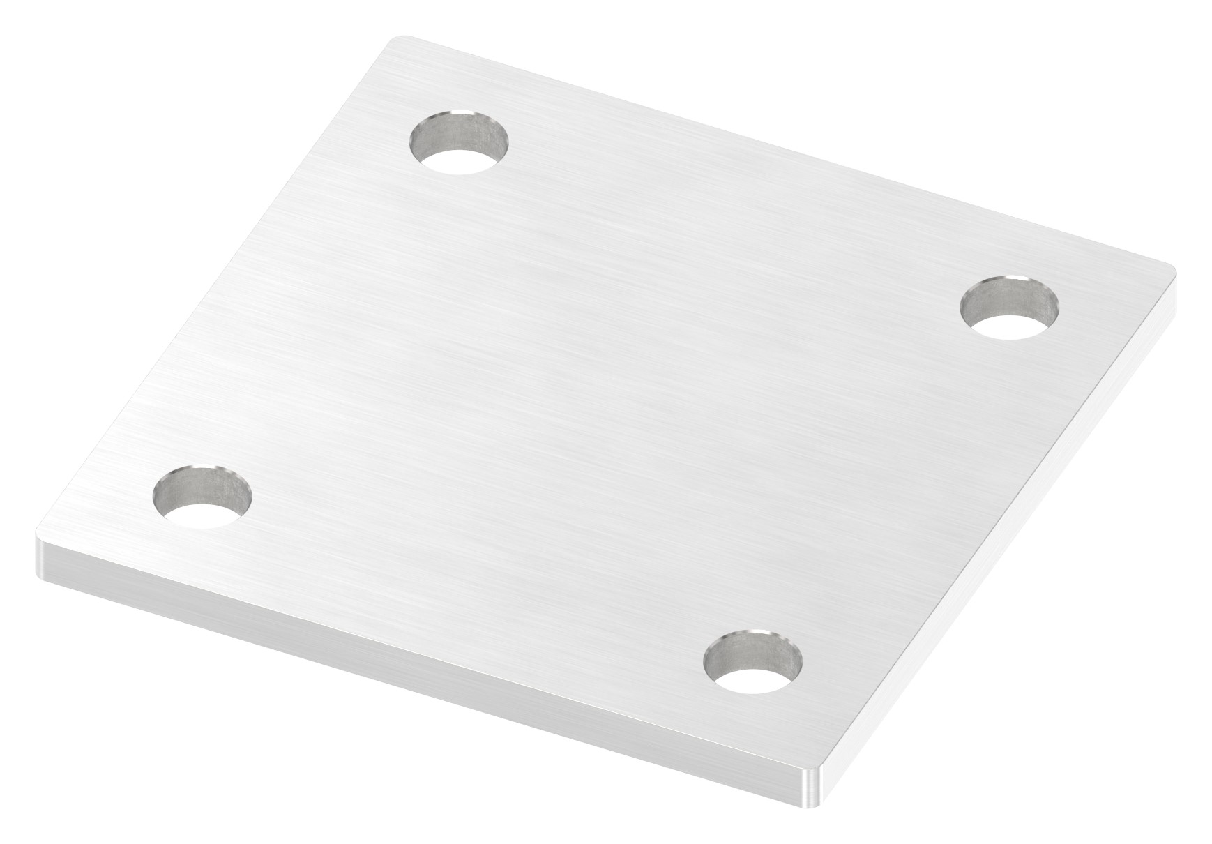 Ankerplatte, 100x100x6mm, mit Längsschliff, V2A