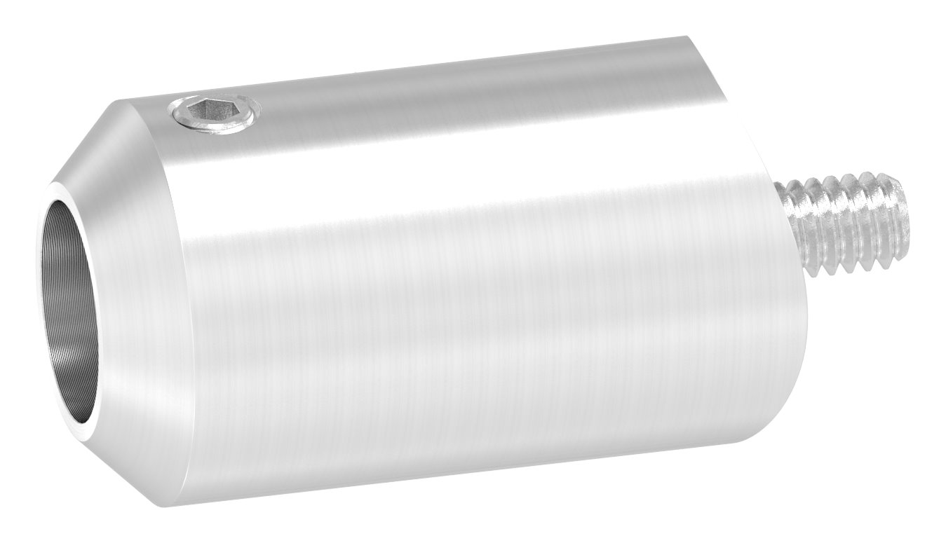 Querstabhalter zum Stoßen, Bohrung Ø 12,5mm, Anschluss 42,4mm, V4A