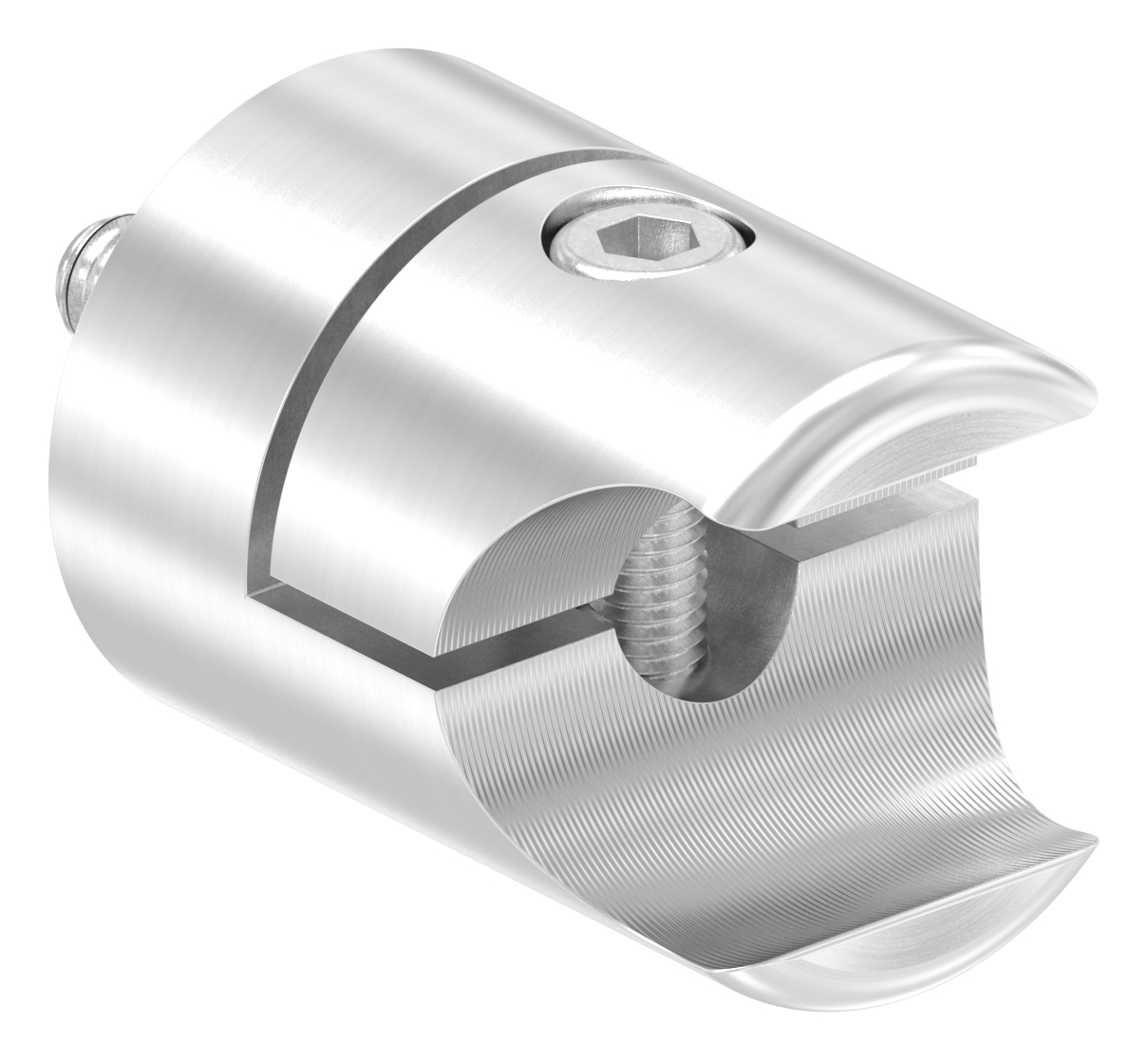 Halter für rundes Klemmprofil 21,3mm Anschluss: flach, V2A