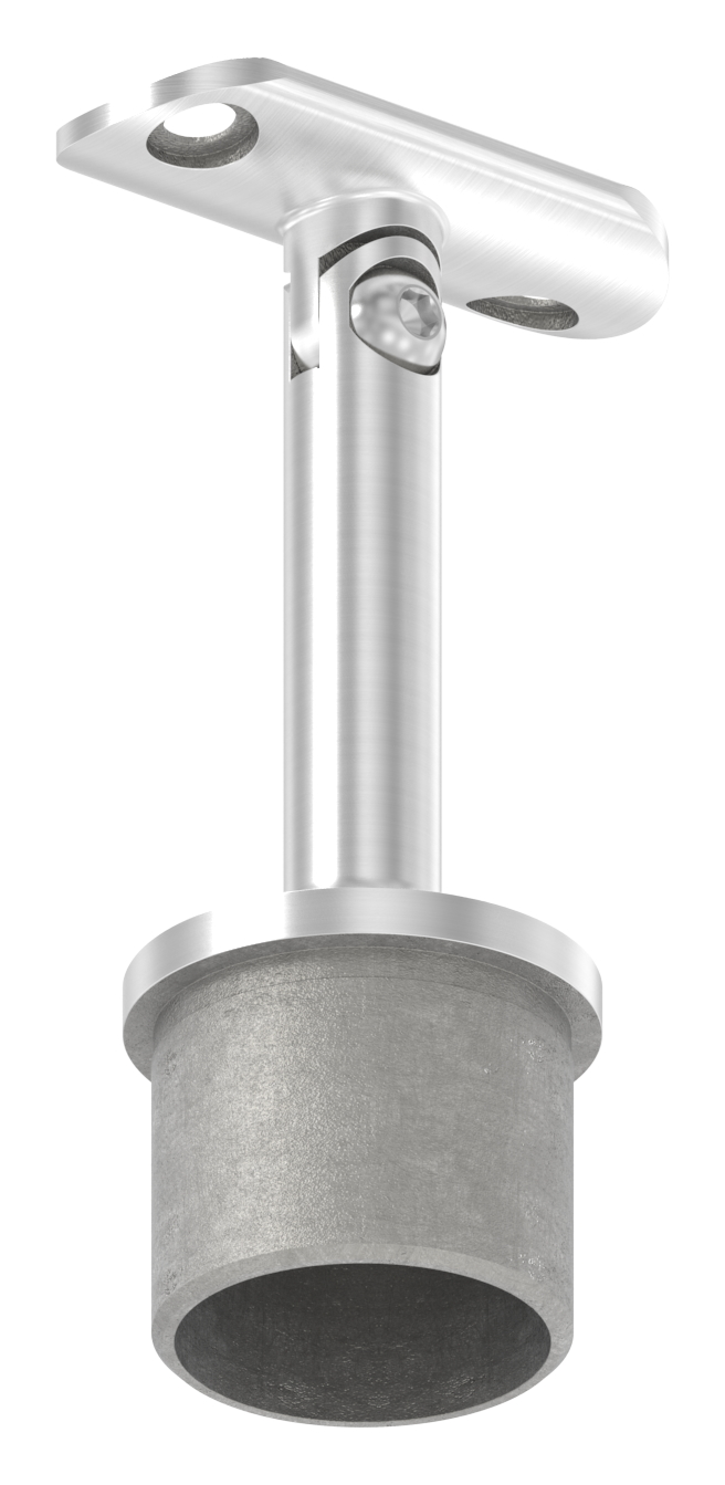 Rohrabschlussstopfen mit Gelenk und Platte, für 42,4x2,5mm, V2A