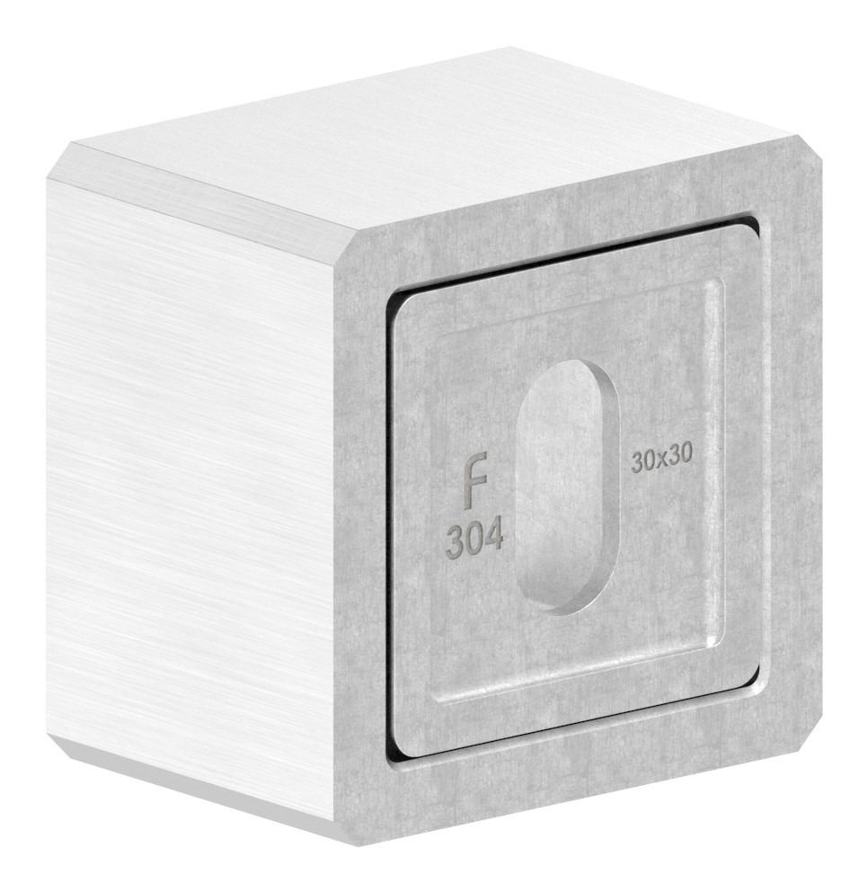 Wandbefestigung für Quadratrohr 30x30mm, V2A