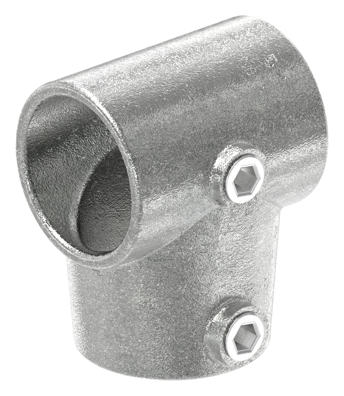 T-Stück kurz, schräg, variabel, für Rohr Ø 48,3mm