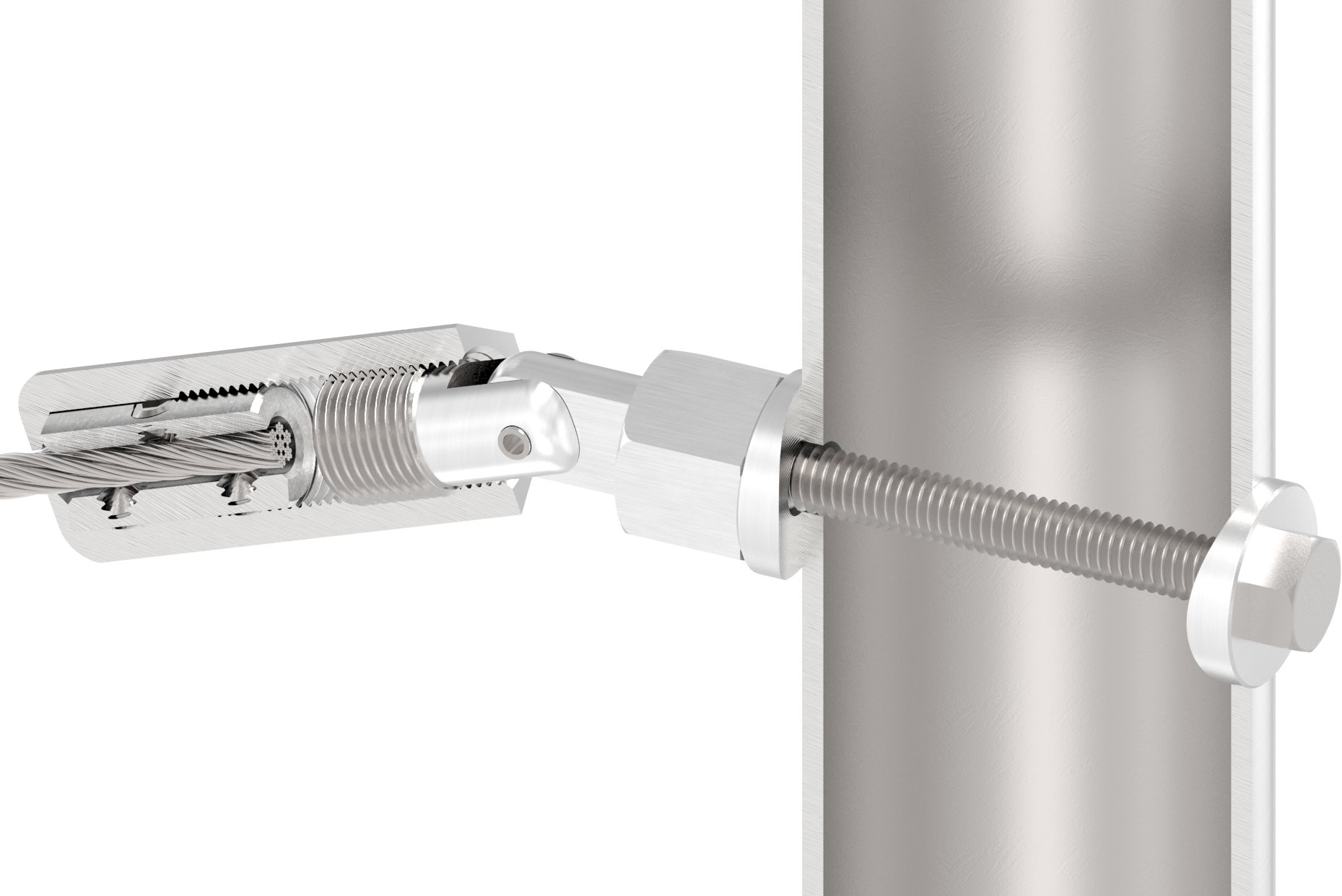 Gewindeterminal zur Selbstmontage, Seil 4mm, V2A