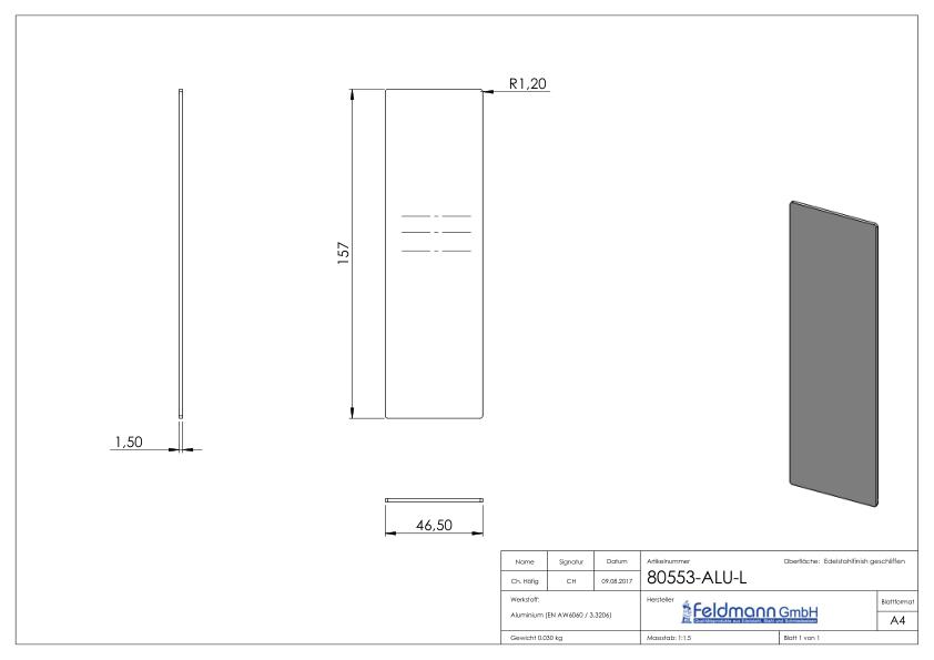 Endkappe für Aluprofil 80700-ALU, max. 41° Schräge