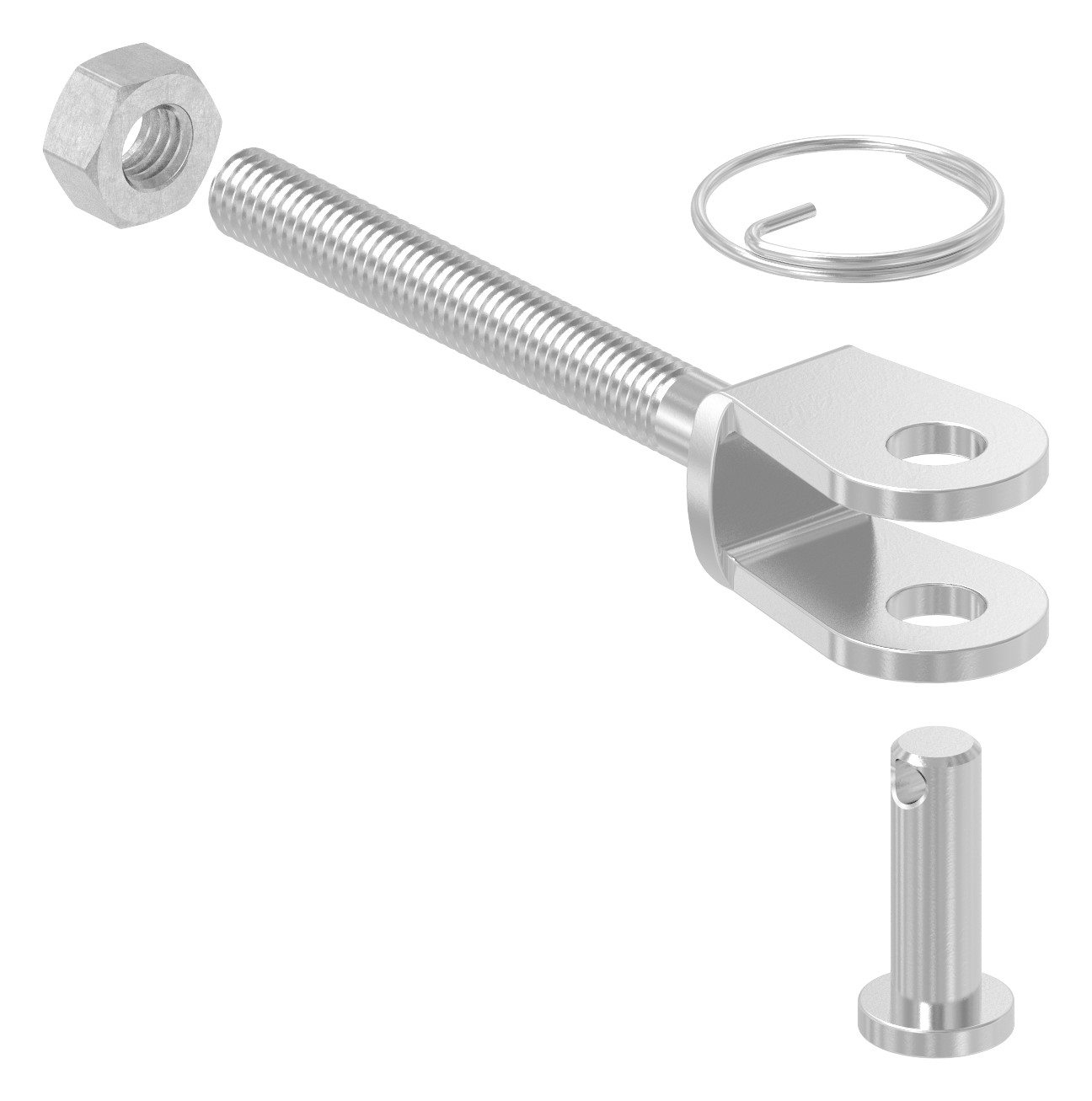 Gabelterminal mit Außengew. M6 rechts, V4A