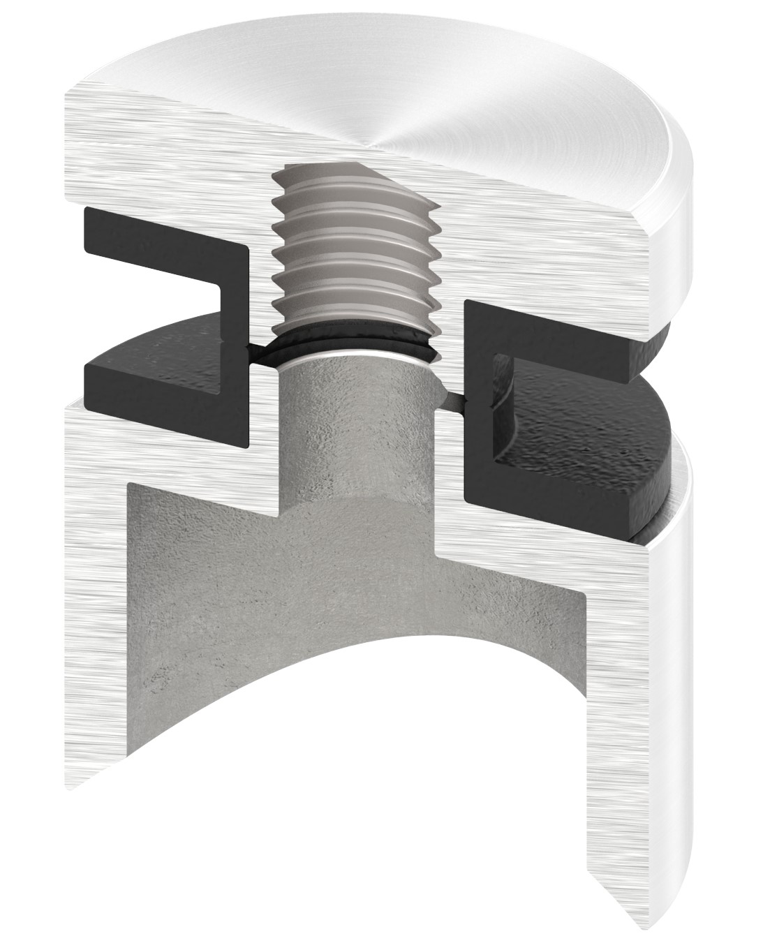 Glaspunkthalter 30mm, Anschluss: 48,3mm, V2A