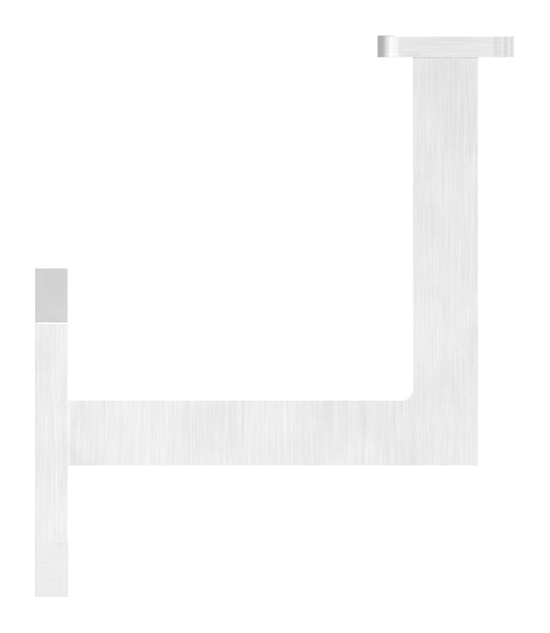 Handlaufhalter eckig mit gerader Handlaufanschlussplatte (Ronde und Bügel verschweißt), V2A