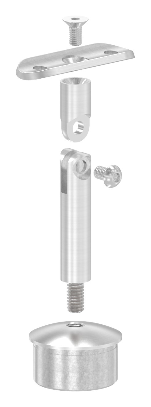 Rohrabschlussstopfen für Rohr 42,4x2,0mm, Handlaufanschlussplatte: 42,4mm, V2A