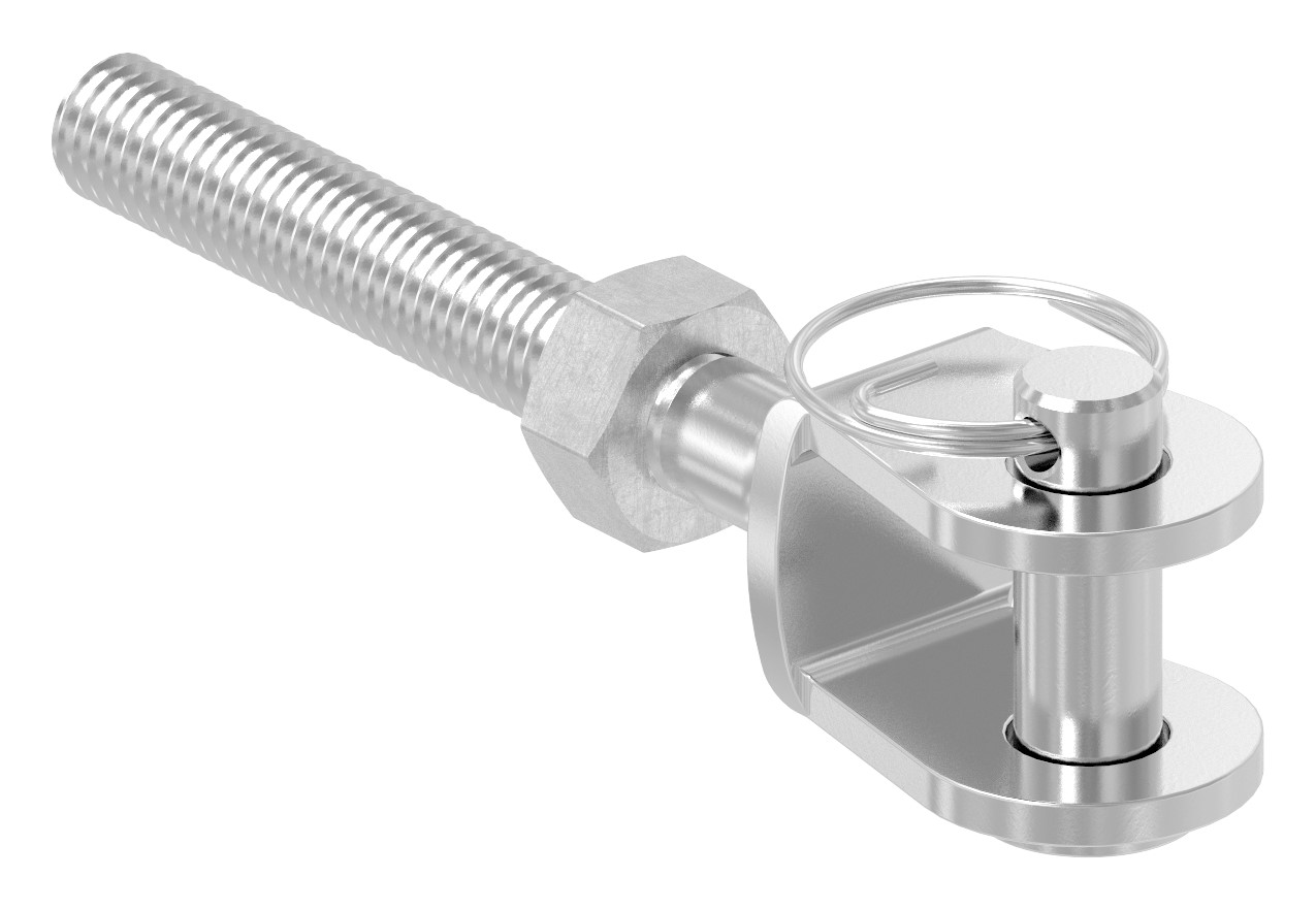 Gabelterminal mit Außengew. M8 rechts, V4A