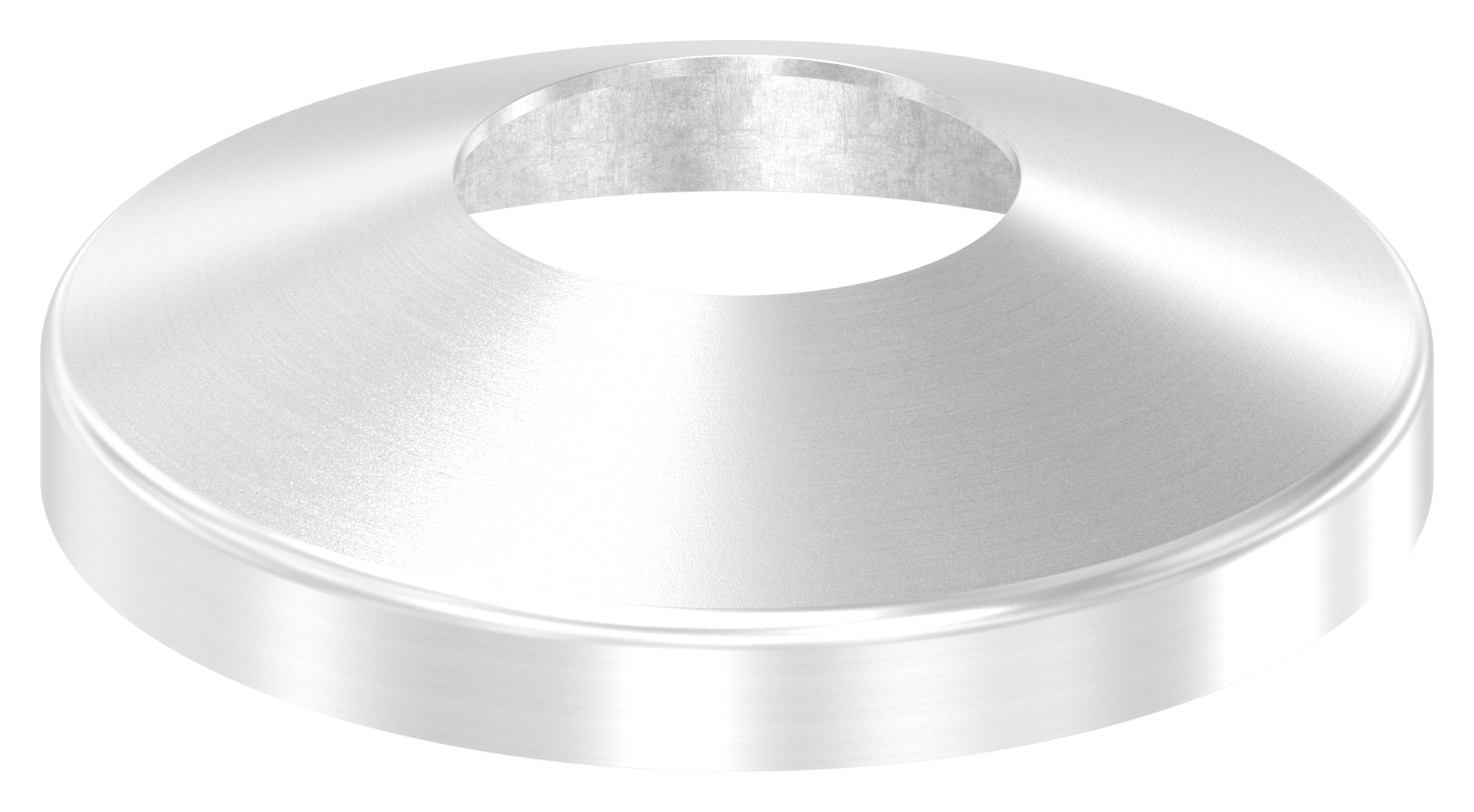 Abdeckrosette konisch, 105x25mm, mit Bohrung 43mm, V2A