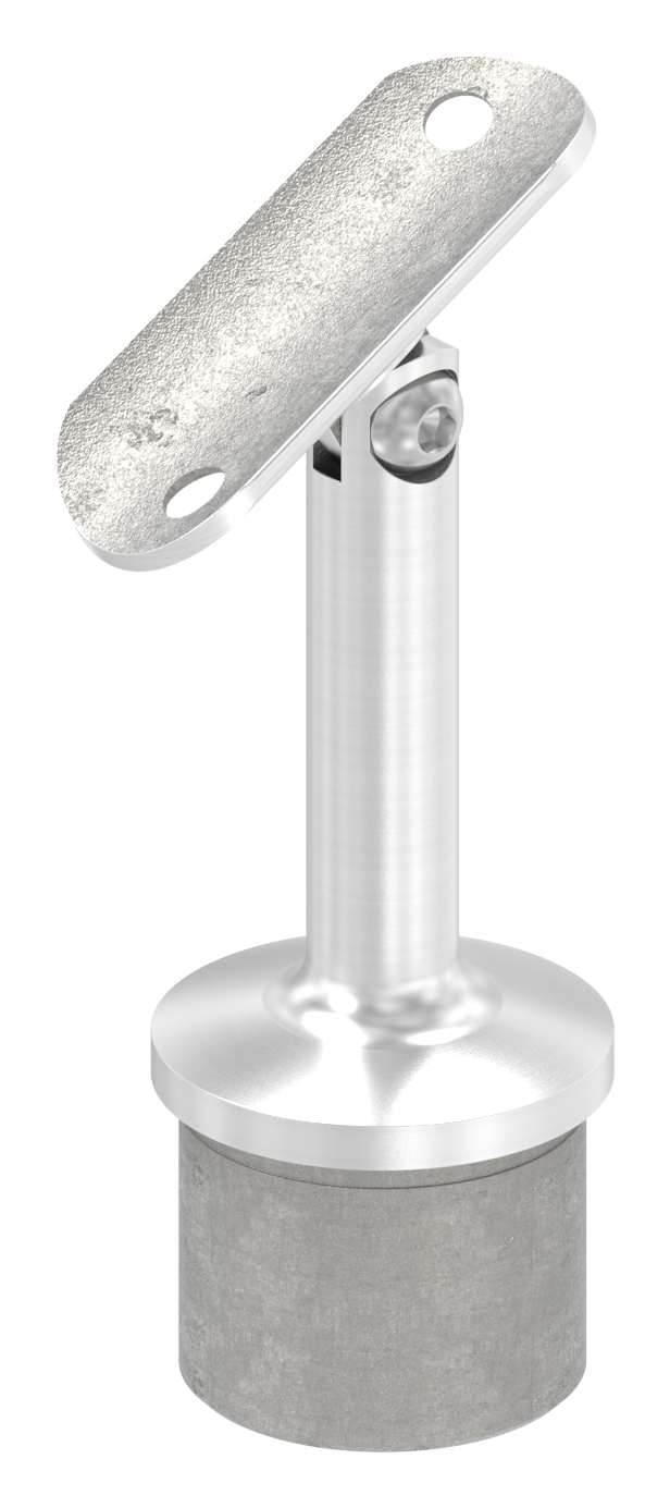 Rohrabschlussstopfen mit Gelenk und Platte, für 42,4x2,5mm, V4A