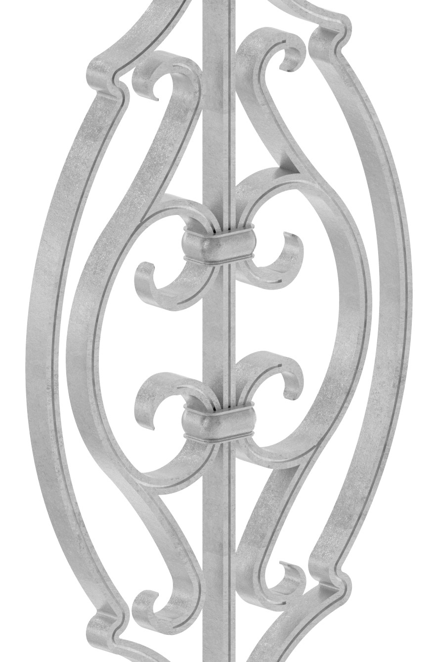 Zierstab 16x8mm, gerillt, Barock, H: 900mm