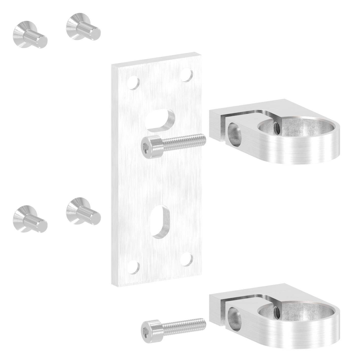 Wandbefestigung für Geländerpfosten 42,4mm, V2A