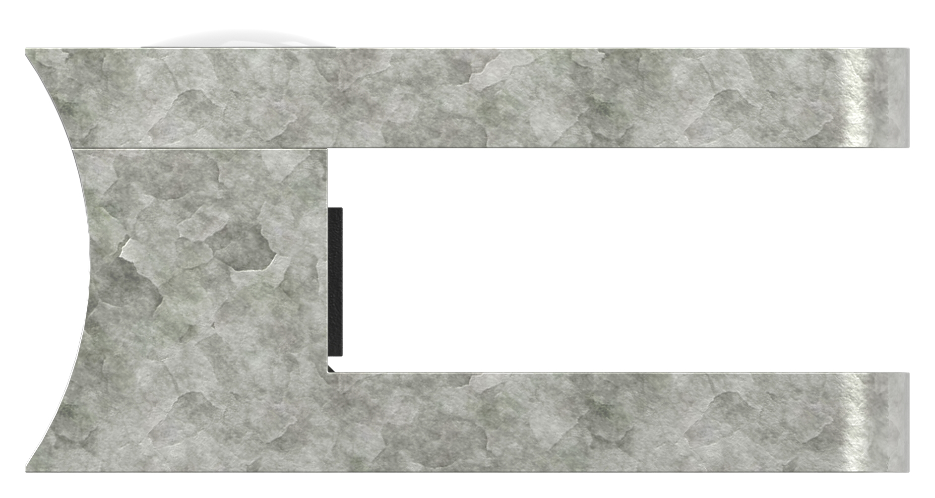 Glasklemme Mod. 36, Anschluss: 48,3mm, in Zink roh