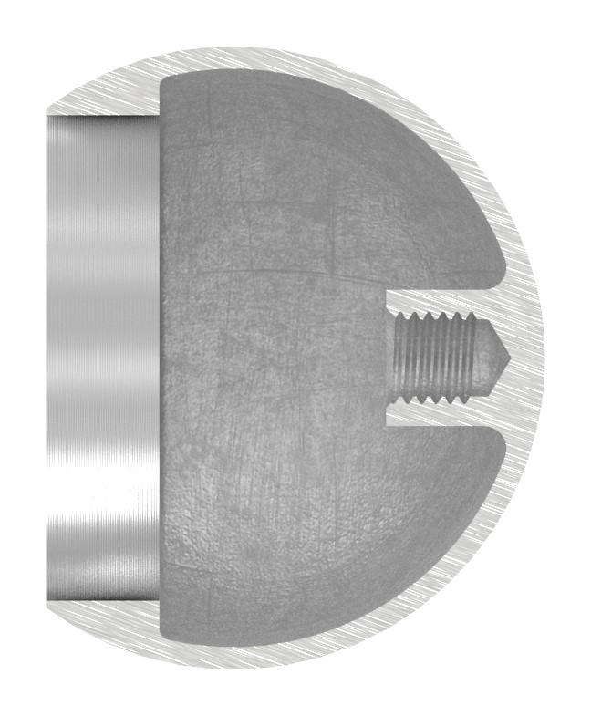 Rohrabschlusskugel hohl für 42,4mm Rohr, mit M8