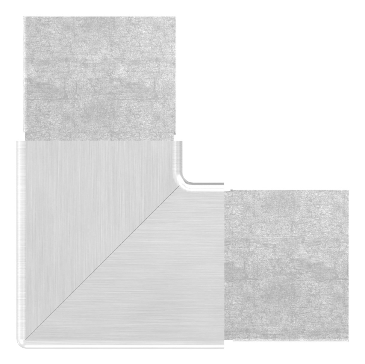 Eckbogen, vertikal, für Nutrohr 40x40mm, V4A