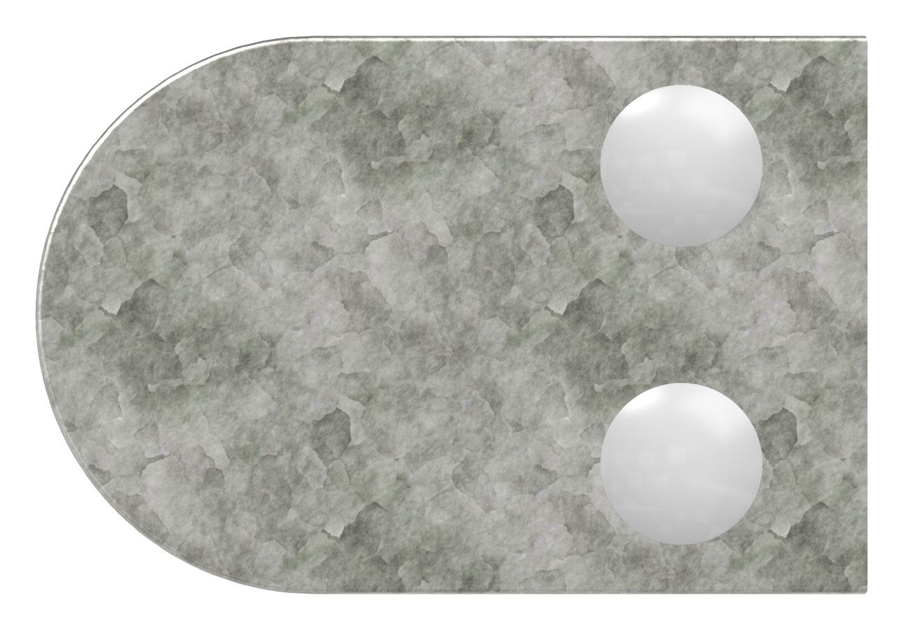 Glasklemme Mod. 38, Anschluss: 60,3mm, Zink roh