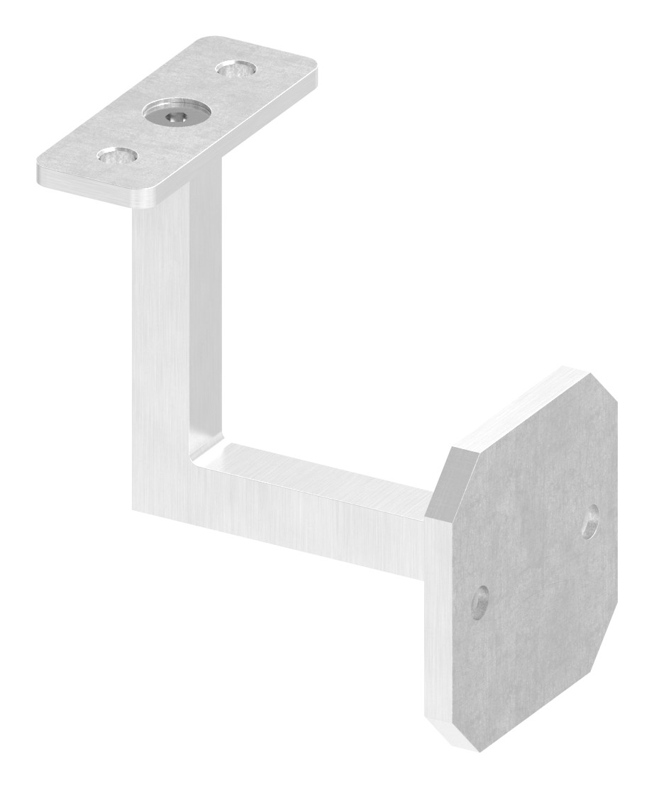 Handlaufhalter eckig mit gerader Handlaufanschlussplatte (Ronde und Bügel verschweißt), V4A