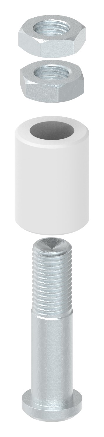 Führungsrolle Ø 30 x 40mm, Gewinde M16, verzinkt