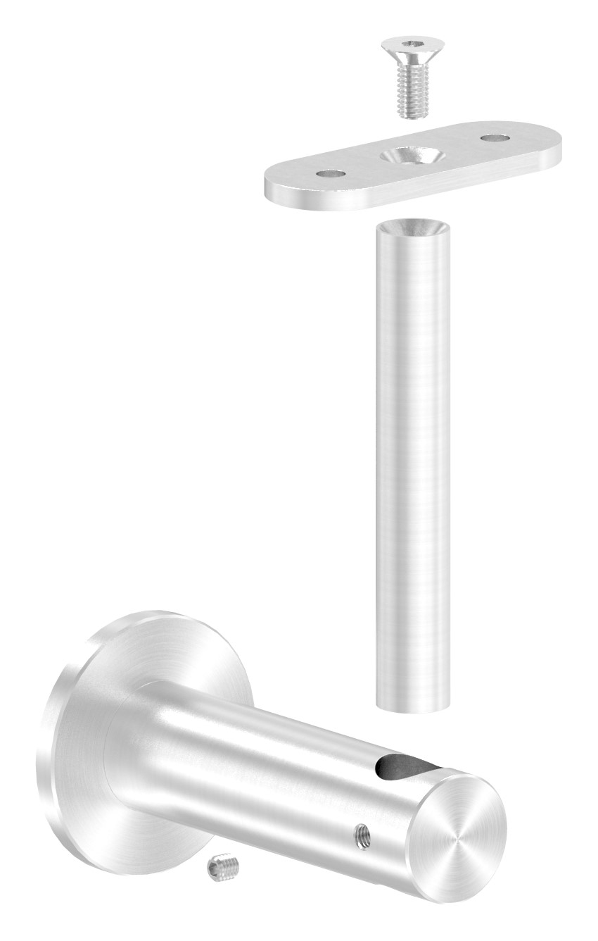 Handlaufhalter mit Handlaufanschlussplatte flach, V2A