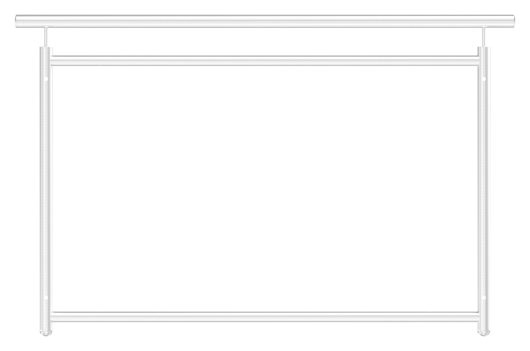 Französisches Balkongitter, gerade, Breite 1,4m, V2A