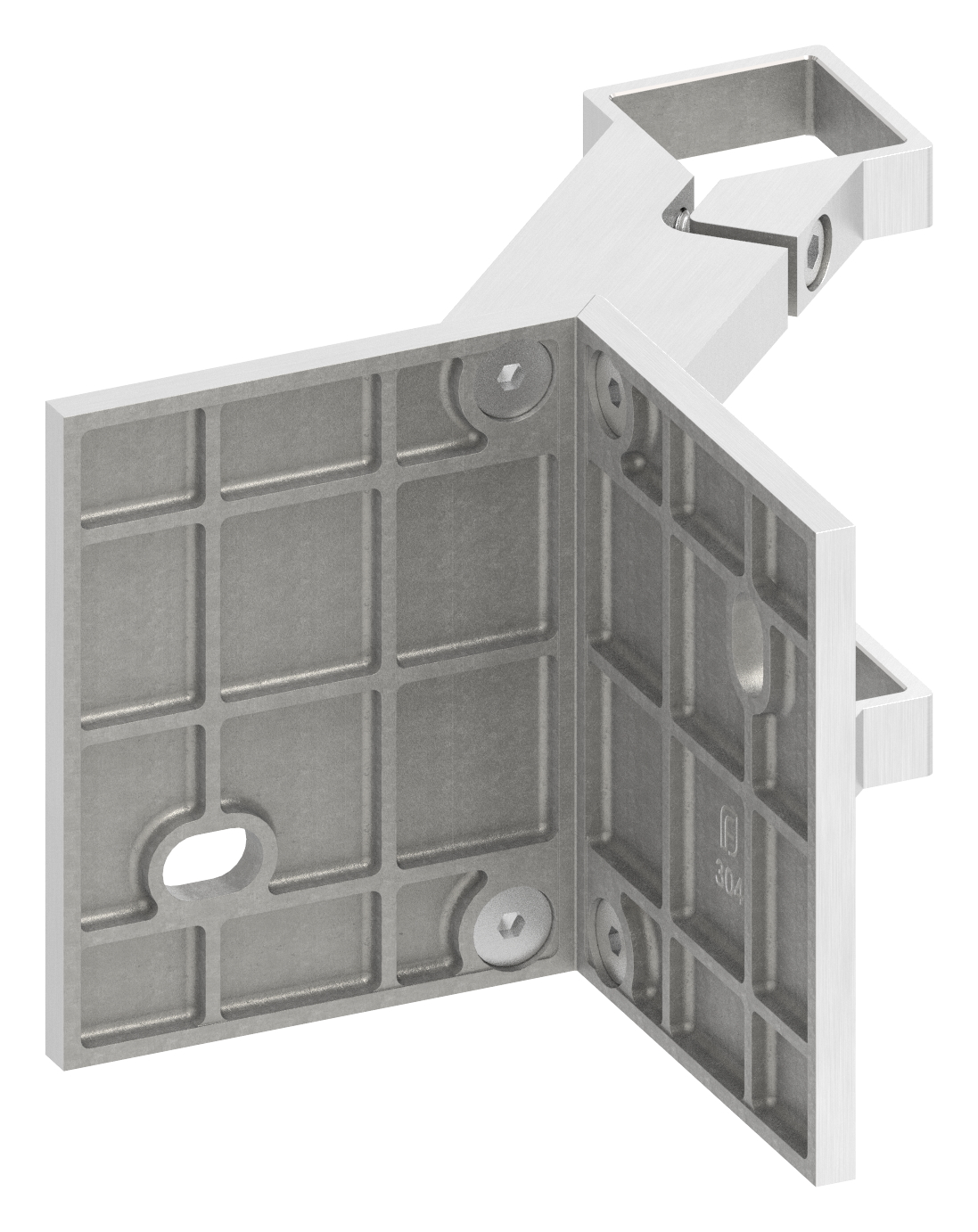 Wandbefestigung als Außenecke für Pfosten 40x40mm, V2A