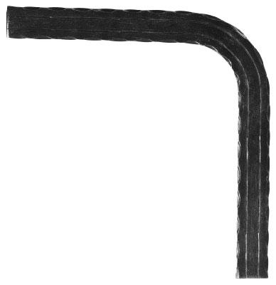 Handlaufkrümmer S235JR, 40x8mm, 90 Grad