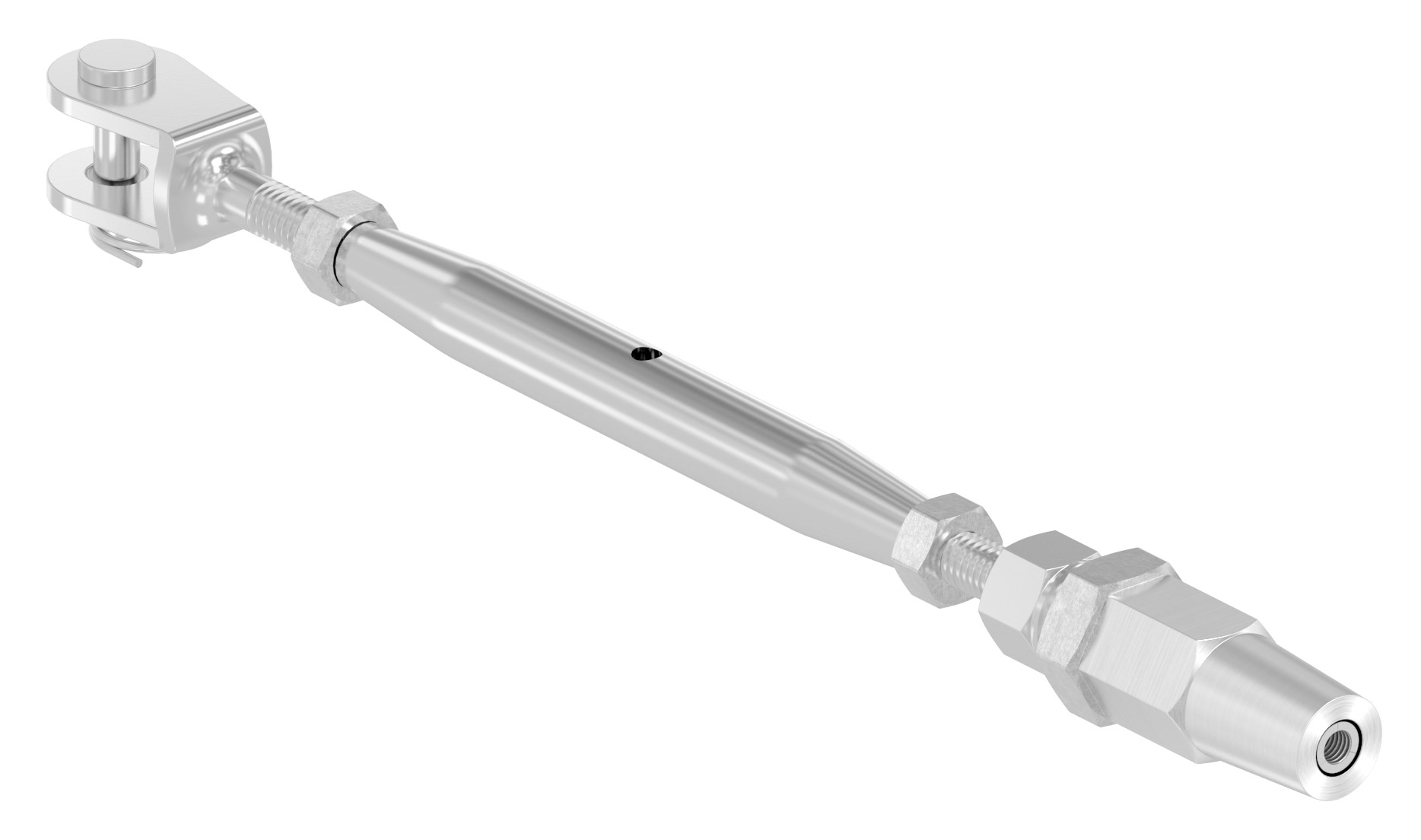 Wantenspanner Gabel zur Selbstmont. Seil 4mm, V4A