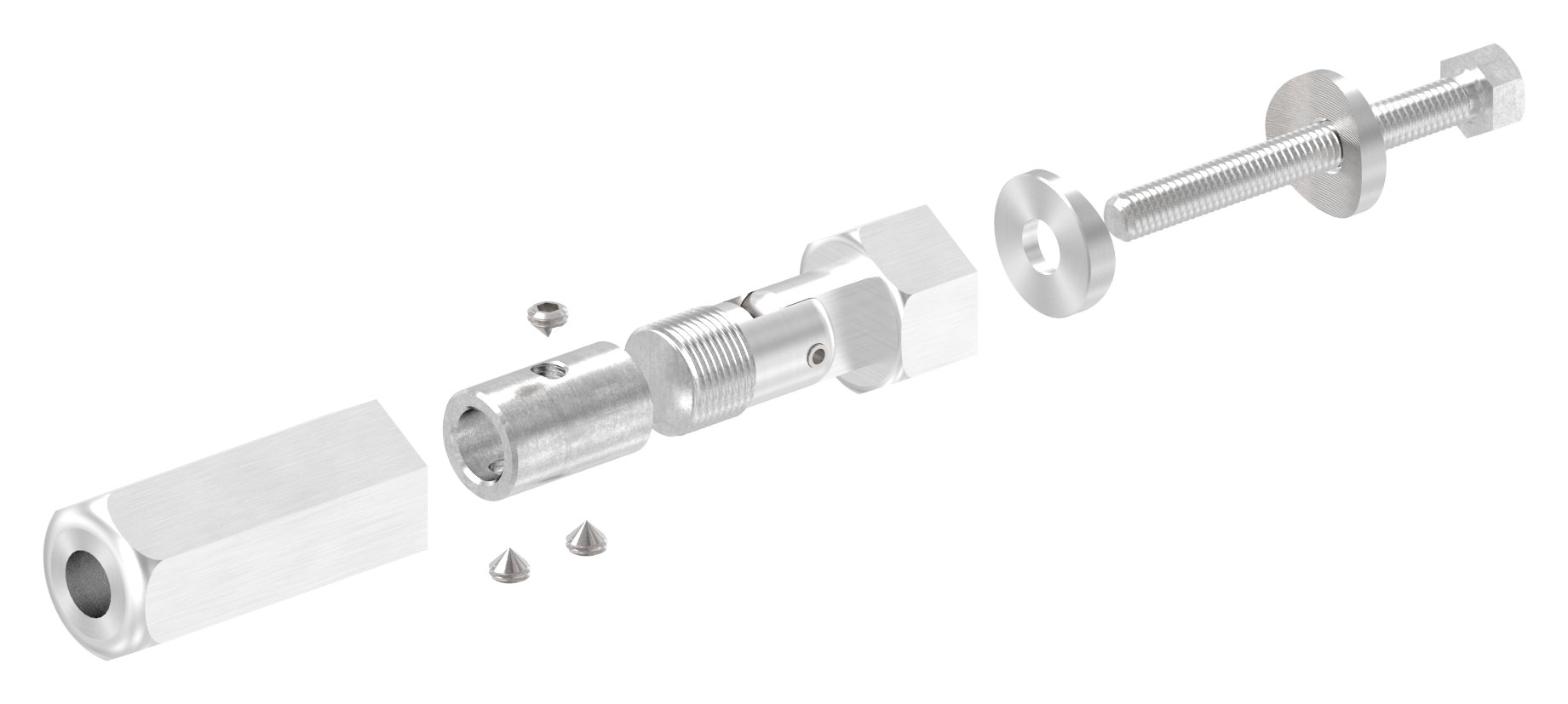 Gewindeterminal zur Selbstmontage, Seil 8mm, V2A Gewindeterminal zur Selbstmontage, Seil 8mm, V2A