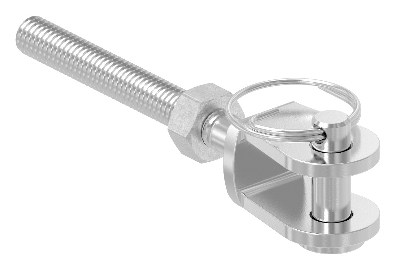 Gabelterminal mit Außengew. M6 links, V4A