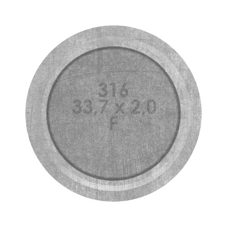 Rohrabschlussstopfen mit Stift für Rohr 33,7x2,0mm, V4A