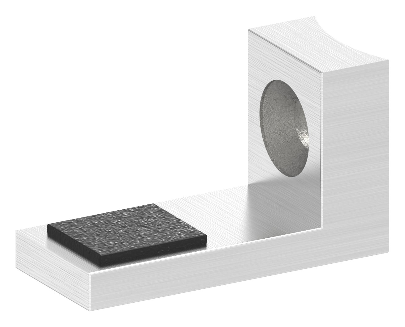 Halteboden mit Anschluss 42,4mm, V2A